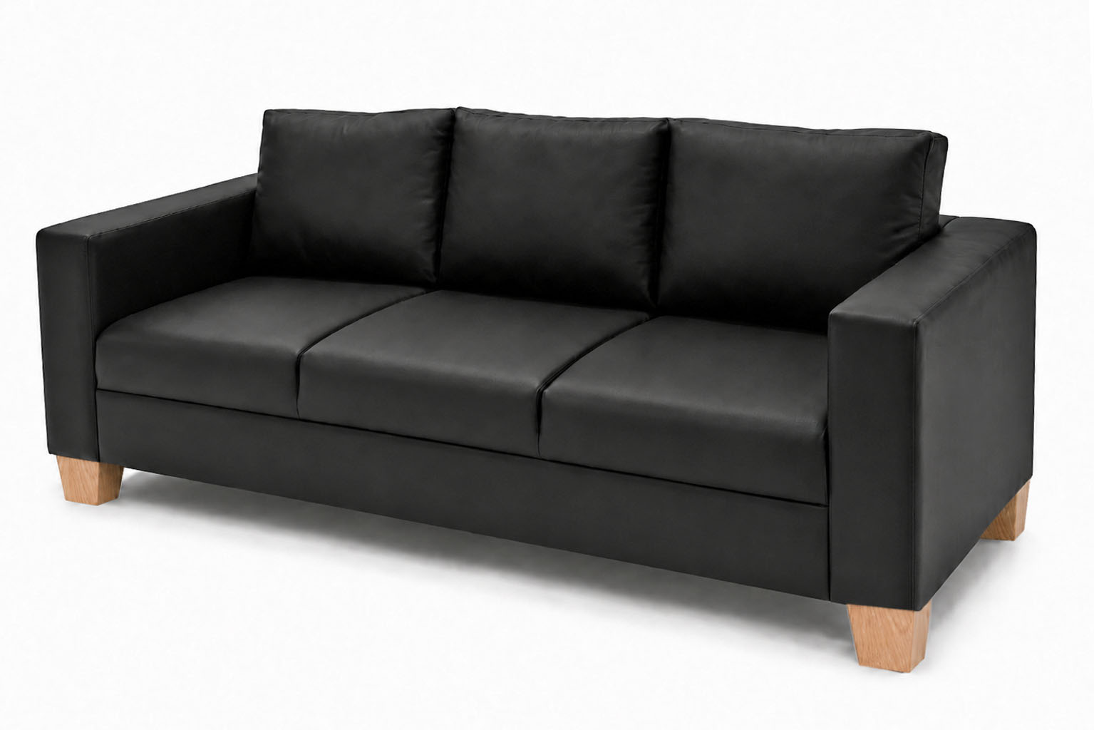 3 SEATER SOFA BLACK PVC