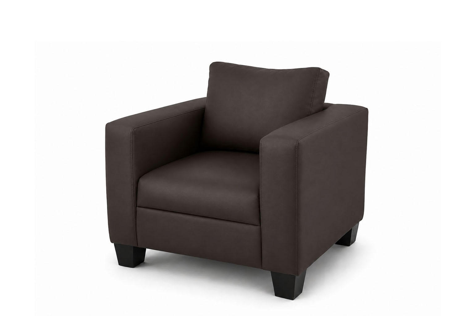1 SEATER SOFA BROWN PVC