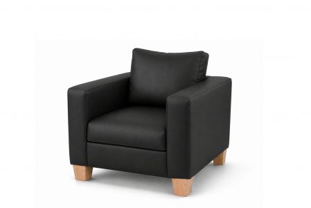 1 SEATER SOFA VICTORIA BLACK PVC