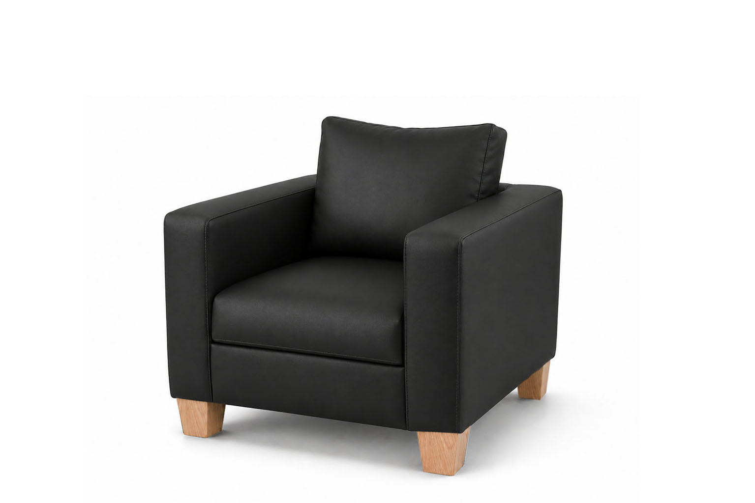 1 SEATER SOFA VICTORIA BLACK PVC